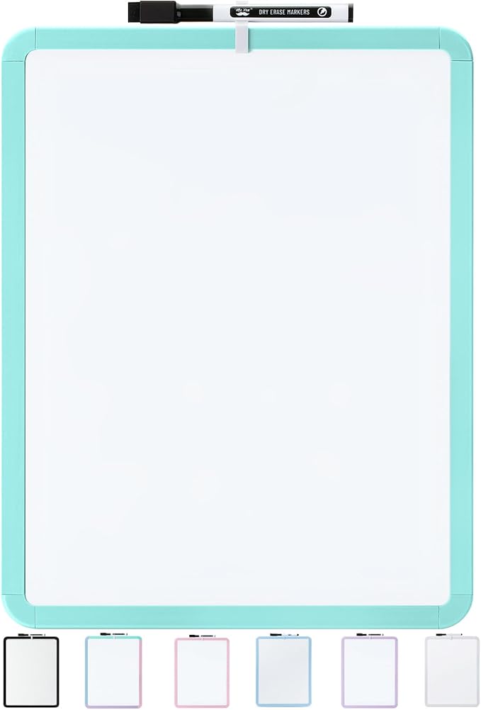 Mr. Pen- Dry Erase Board, 14” x 11” with a Black Dry Erase Marker, Mint Green Frame, Small White Board Dry Erase, Dry Erase Board Small Dry Erase Board, Small Whiteboard