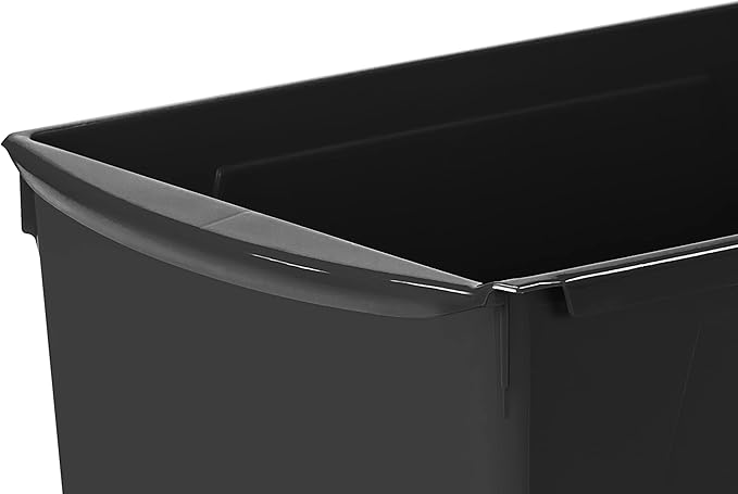 Storex Extra-Large Book Bin, Interlocking Plastic Organizer for Home, Office and Classroom, Black, 1-Pack (71130A06C)