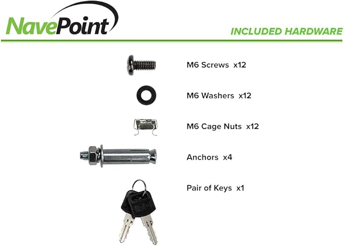 NavePoint 6U Server Cabinet with Hinged Back - 17.7” Deep, 6U Server Rack Enclosure with Locking Glass Door, Wall Mount Rack with Removable Side Panels, 6U Network Cabinet with 2 Fans, Pre-Assembled