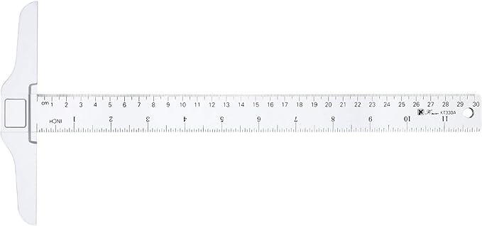 Pangda 12 Inch/ 30 cm Junior T-Square Plastic Transparent T-Ruler for Drafting and General Layout Work (1)