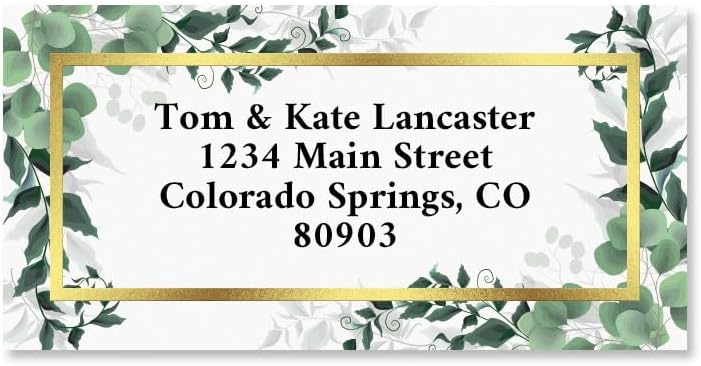 Colorful Images Lux Florals Foil Return Address Mailing Labels, Personalize with Name & Address, Set of 144 Self Adhesive, Easy Peel Flat Label Sheets, Large, 1 Design
