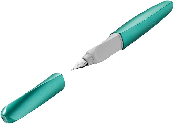 Pelikan Twist Fountain Pen with 1 Ink Cartridge, Medium Nib, Cold Alaska, Boxed (820165)