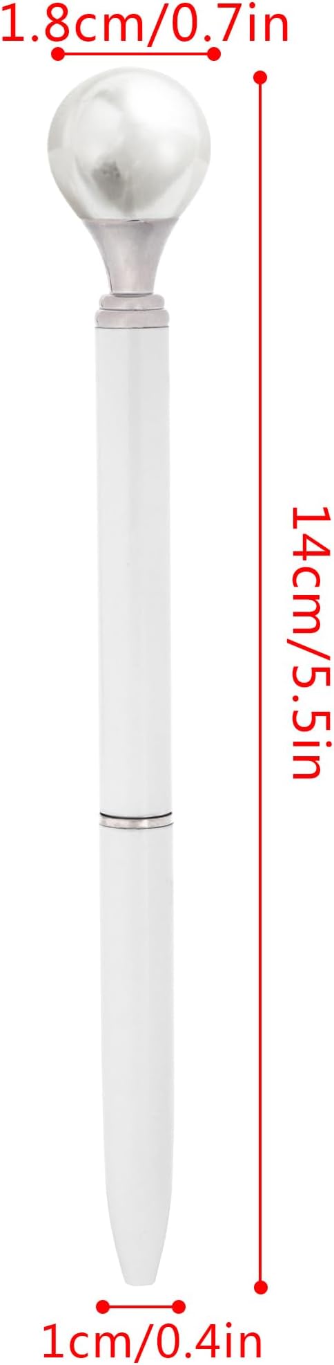 6 Pieces False Pearl Decoration Twist Metal Ballpoint Pen Ball Pen 1.0 MM Black Ink