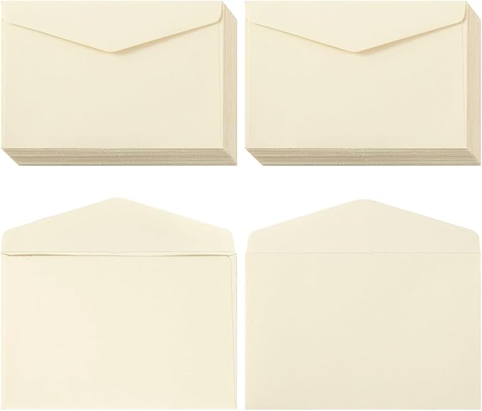 120 Pack Kraft Mini Envelopes Small Envelopes Self-Adhesive Tiny Pockets for Business Cards Christmas Holiday Small Gift Cards Invitations Cards(4.13"×2.76") (Cream Color)