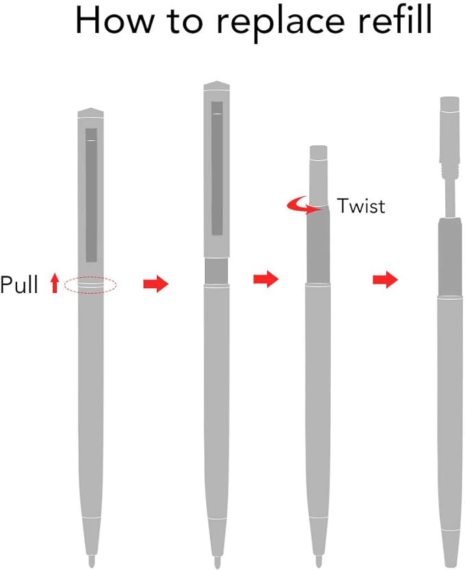 Unibene 6 Pack Gold Slim Ballpoint Pens Black ink Medium Point(1 mm), Nice Gift for Wedding Business Office Students Teachers Christmas