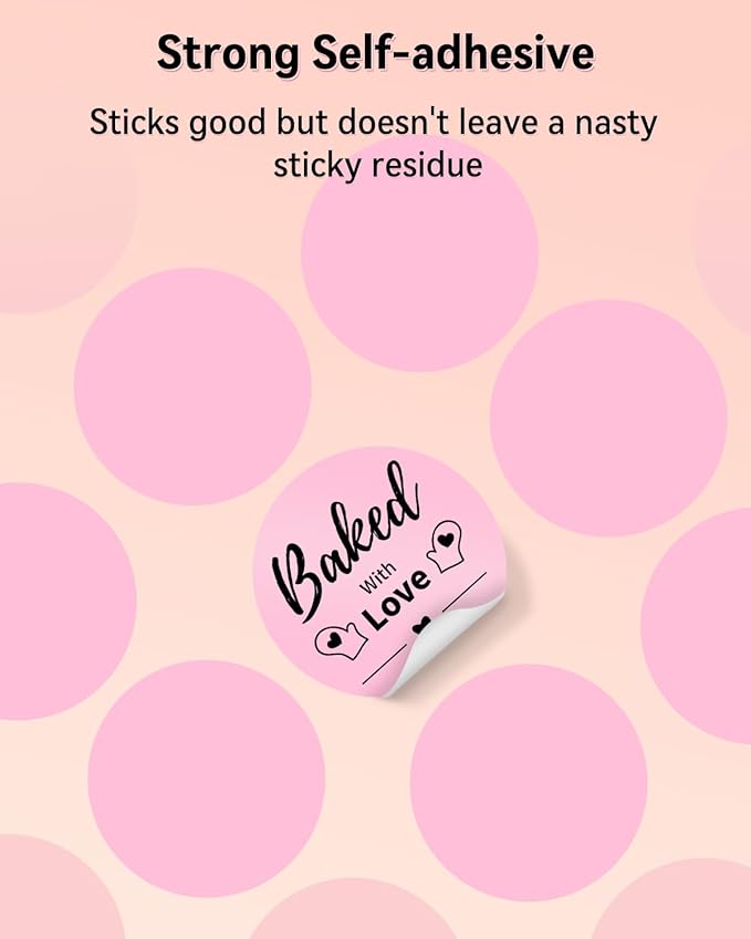 Phomemo 2” Color Circle Thermal Label, Self-Adhesive Round Sticker Label, Circular Thermal Printer Label for Logo Design, Name/Price Tag, Thanks Card, Address, QR Code, 750 Labels/Roll, 4 Rolls, Pink