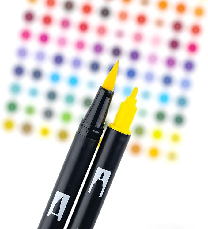 Tombow Dual Water Based Markers, Twin Tip, Primary Palette Assorted Inks, 10/Pack (56167)