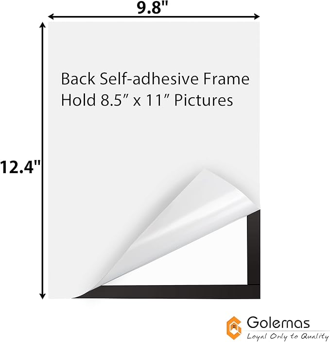 Magnetic Sign Holder, 8.5 x 11 Wall Mount Self Adhesive Document Display Frames, Double Sided Display for Glass Window (Black, 10pack)