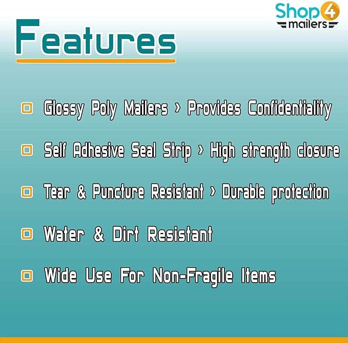 Shop4Mailers 10 x 13 Thank You Christmas Gift with Bow Black and Gold Holiday Poly Bag Mailer Envelopes 2 Mil (100 Pack, Black Gift)