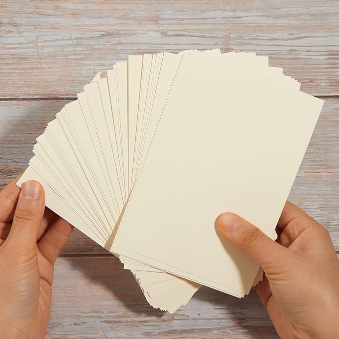 50 Sheets Blank Cardstock Paper 250 GSM Thick Heavy Cards Stock for DIY Art Projects, Card Making, Postcards, Greeting Cards, Birthday Party, Wedding Invitations (Cream, 4x6 inches)