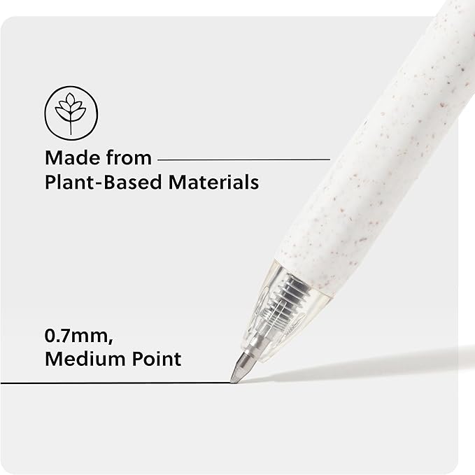 U Brands U-Eco Recycled Gel Click Pens, Set of 4, Pastel Speckle, Medium (0.7 mm) Point, Black Ink