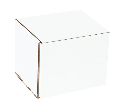 Boxes Fast BFM331 Corrugated Cardboard Mailers, 3 x 3 x 1 Inches, Tuck Top One-Piece, Die-Cut Shipping Cartons, Small White Mailing Boxes (Pack of 50)