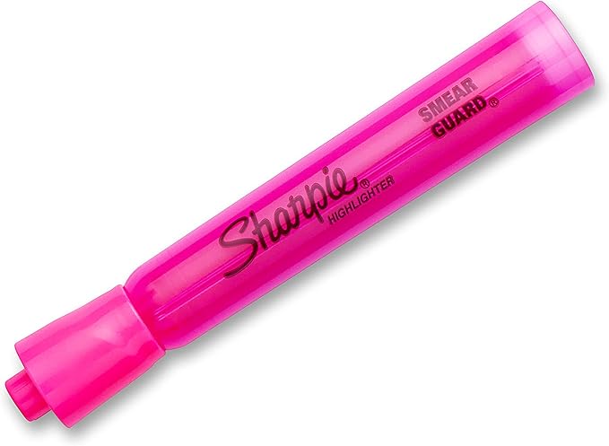 Sharpie Tank Style Highlighters, Chisel Tip, Fluorescent Pink, Box of 12