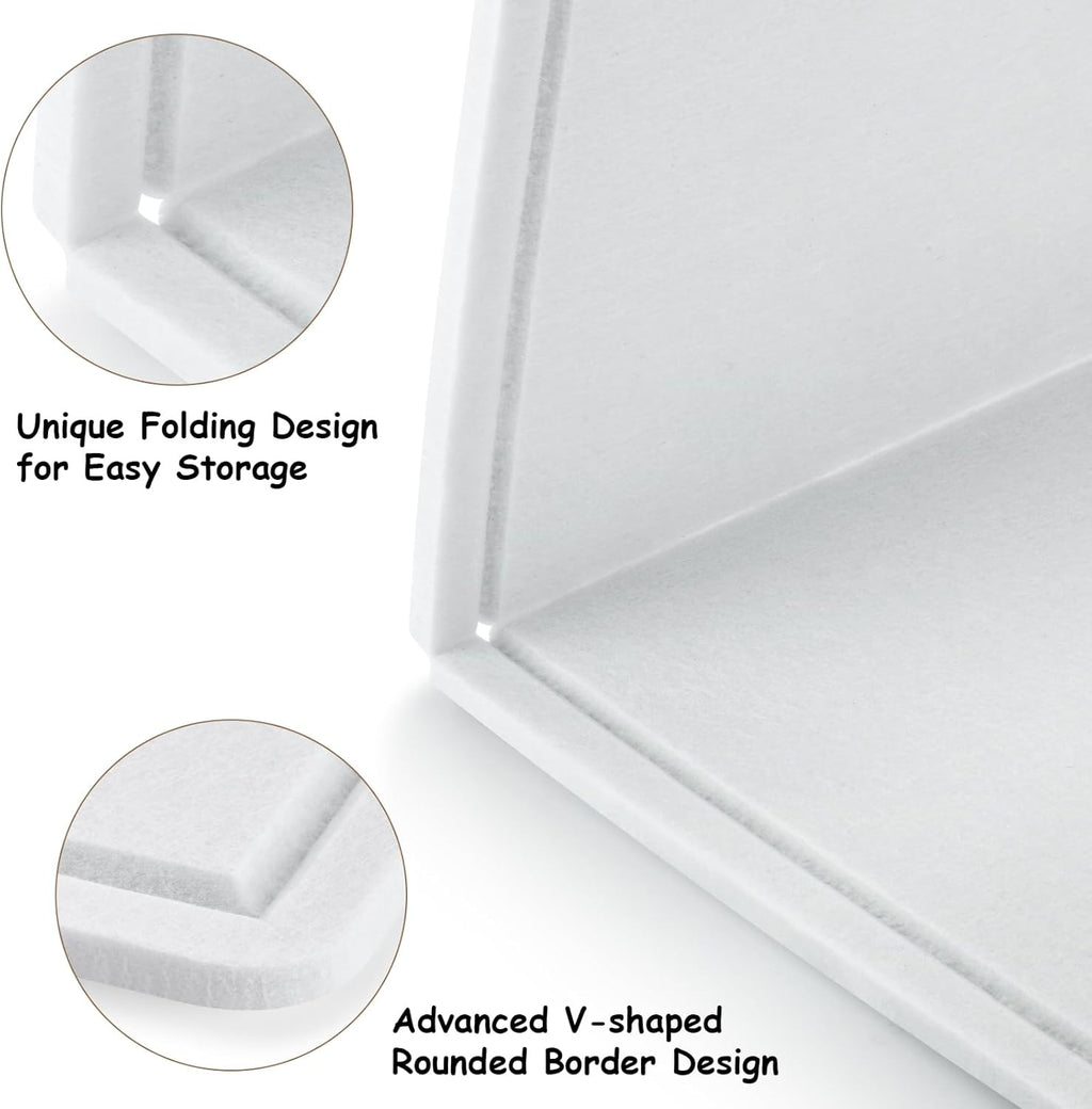 Large Bulletin Board, Foldable 72x48 Inches Cork Board Alternative, Large Felt Board Decorative Pin Board for Wall, Foldable Photo Board Self-Adhesive Vision Board with 36 Pushpins White