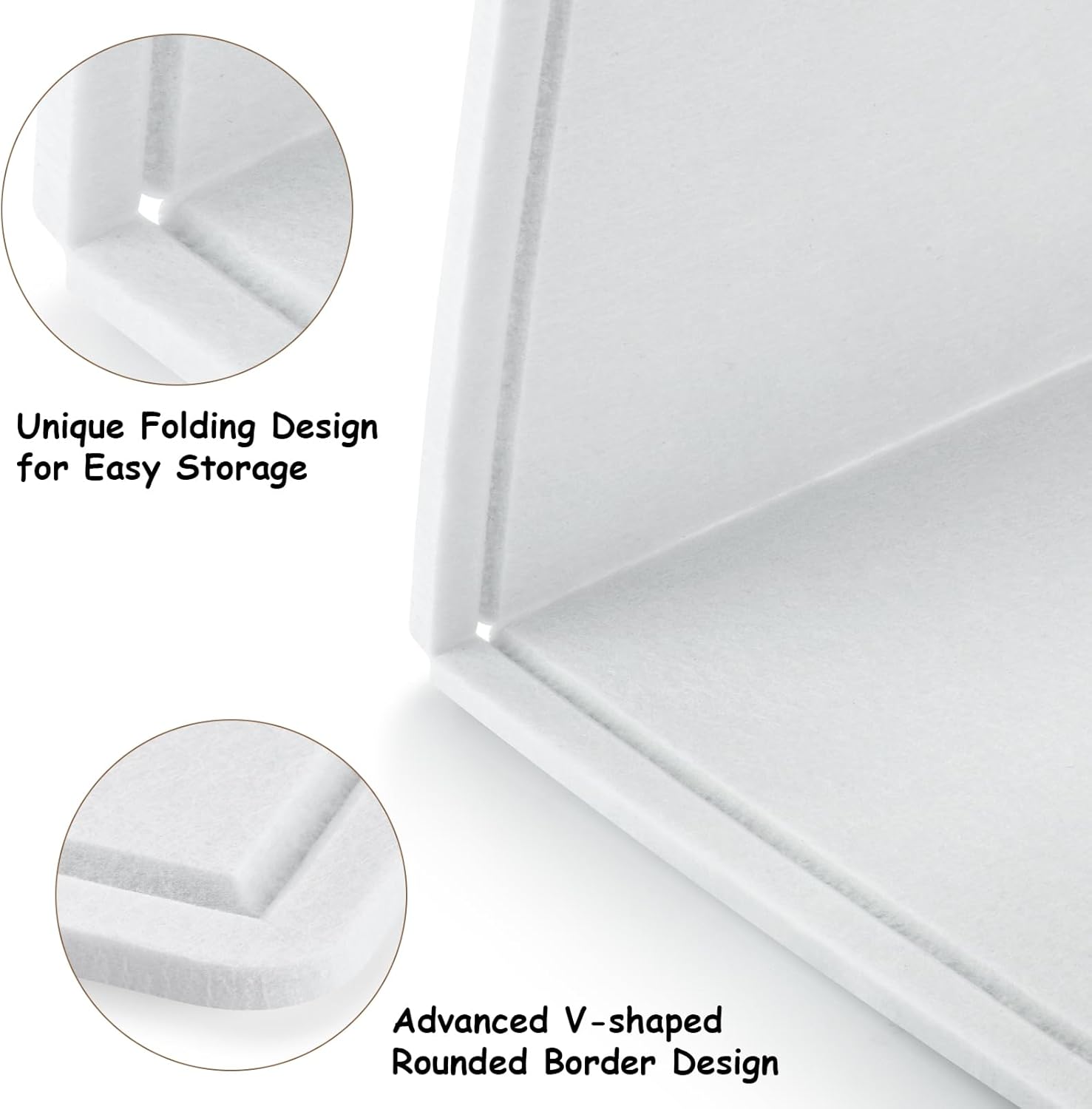 Large Bulletin Board, Foldable 72x48 Inches Cork Board Alternative, Large Felt Board Decorative Pin Board for Wall, Foldable Photo Board Self-Adhesive Vision Board with 36 Pushpins White