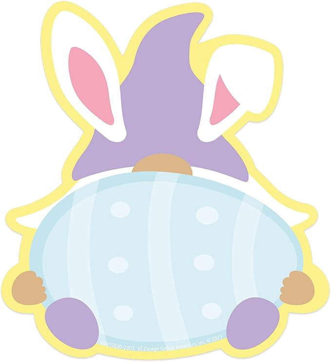 Eureka Easter Gnomes Paper Cut-Out Classroom Decorations for Teachers, 36 Pieces