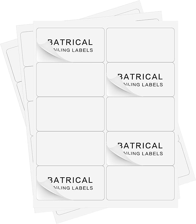 2"×4" shipping labels 1000 labels sticker paper for Laser/Ink Jet Printer mailing labels 8.5"×11" white 10 per sheet