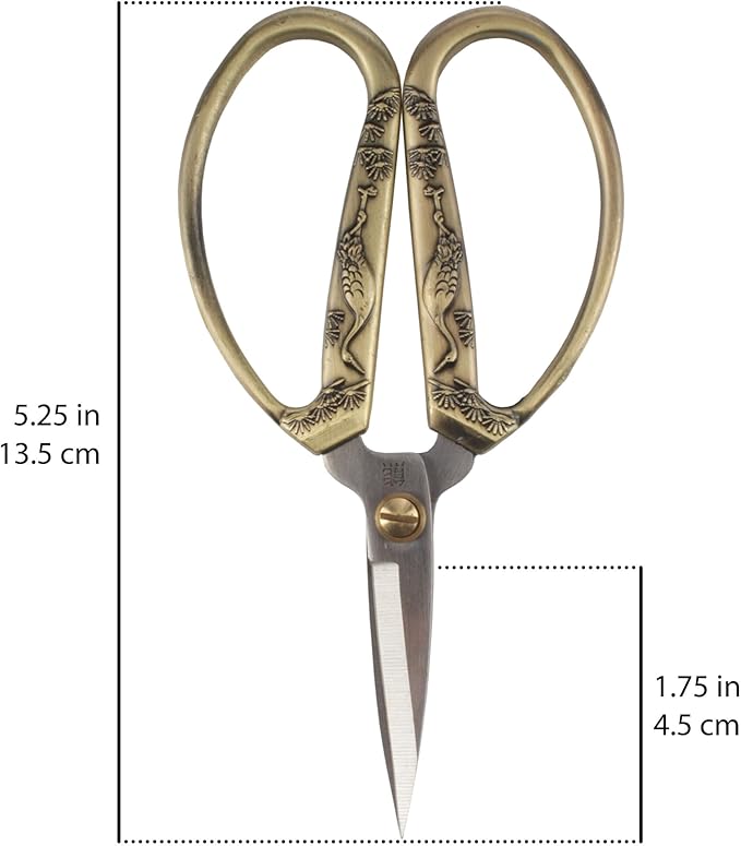 JubileeYarn Crane Motif Small Embroidery Craft Scissors - Bronze - 3 Scissors