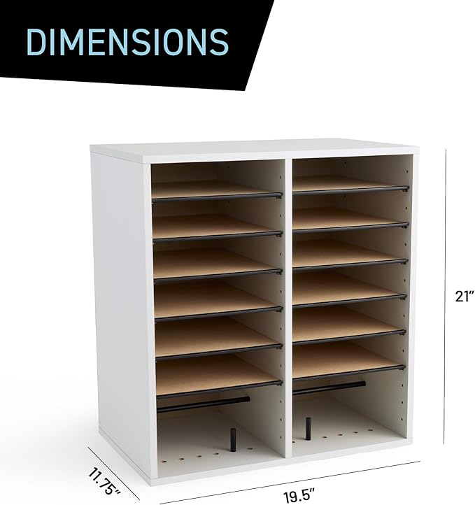 Safco Wooden Paper and Mail Organizer for Home Office and Classroom, Adjustable Shelves and Stackable