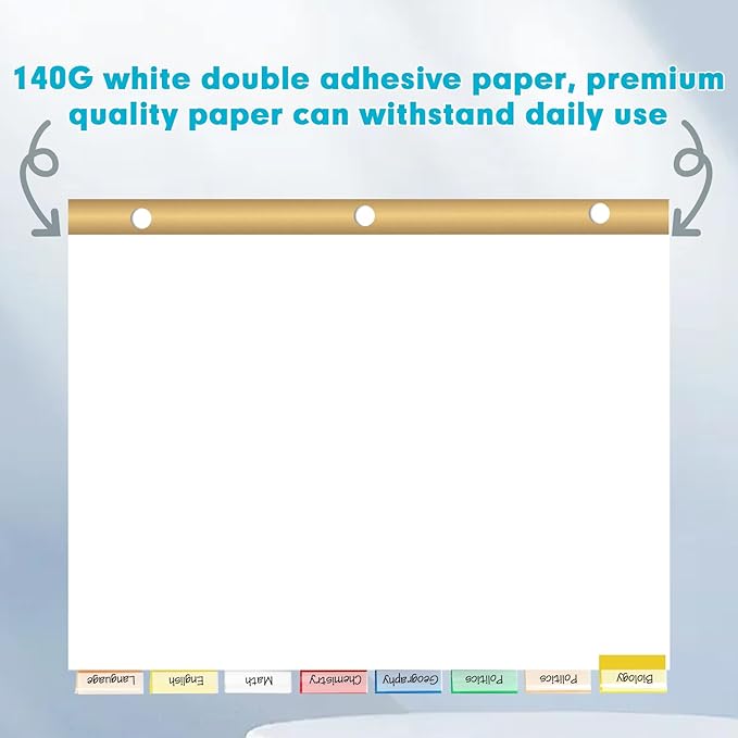 Binder Divider, PANDRI 120 Pack Binder Index White Dividers with 8 Tabs and Sticky Notes, Letter Size Paper Binder Divider for School Office Home Business