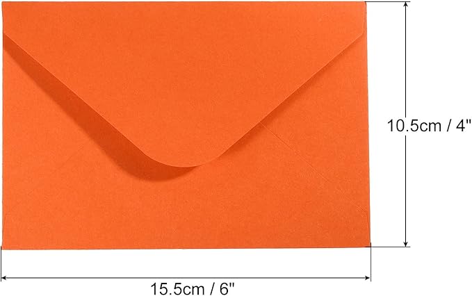 PATIKIL Mini Envelopes, 50 Pack Gift Cards Business Cards Envelope for Greeting Weddings, Orange