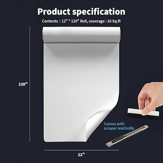 Art3d Adhesive Tile Setting Mat, Double-Sided Tape Sheet for Crafts, Arts, DIY Projects, 12in. X 120in. Damage-Free, Residue-Free