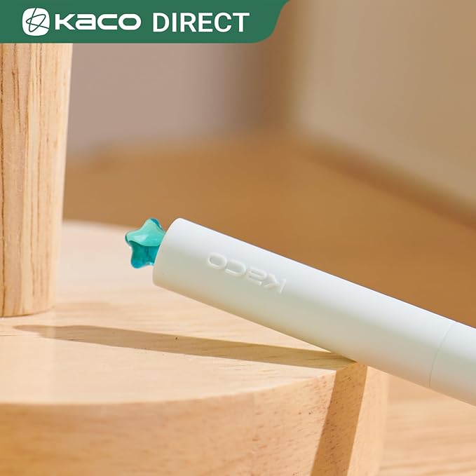 Kaco FIRST Gel Pens Cute Stationery Black Ink, 0.7 mm Medium Point, Aesthetic Cute Star Pens for Journaling (4 Bright Colors)