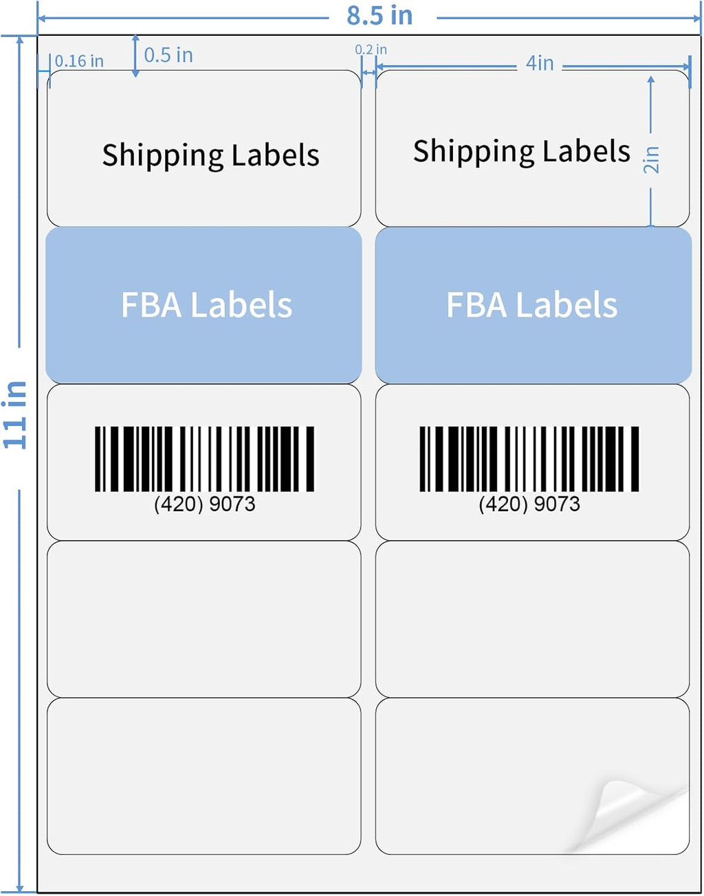 STARLIBOO Transparent Stickers Labels - 2" x 4" Address Labels Mailing Stickers for Laser/Inkjet Printer 8.5"×11"- 20 Sheet