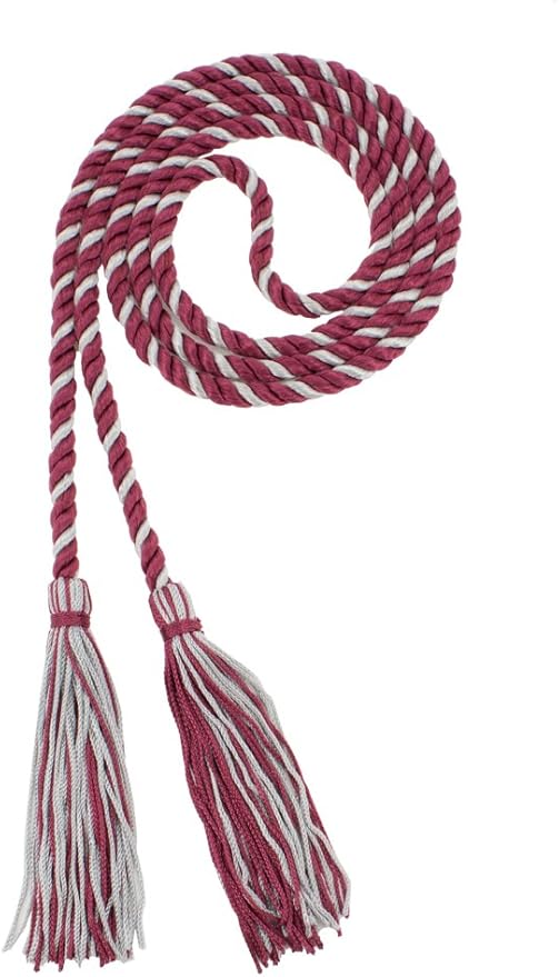 Tassel Depot Graduation Honor Cord - Maroon/Gray - Every School Color Available - Made in USA