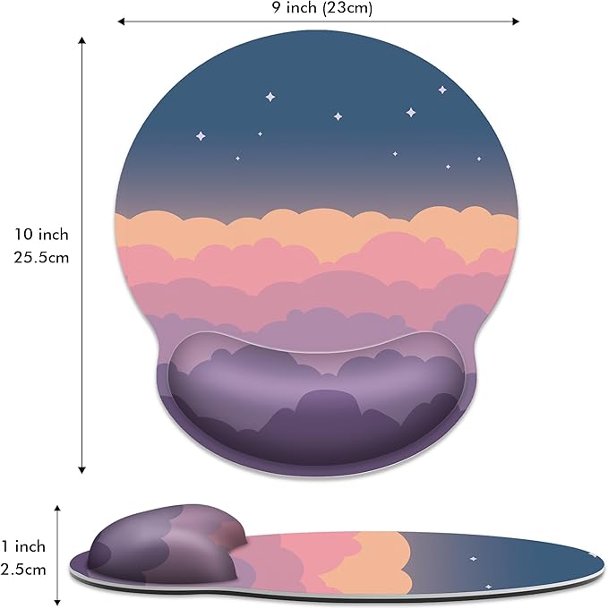 Ergonomic Mouse Pad with Wrist Support,Pink Rainbow Mouse Pad with Wrist Rest,Relieve Wrist Pain Mousepad Non-Slip Rubber Base,Cute Mouse Pads for Desk,Computers,Laptop,Office,Gaming,Accessories