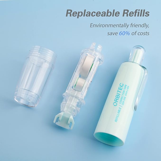 Refillable Retractable White Correction Tape, Mini Small Japan Aesthetic Cute Correction Tape Pen, with Easy to Refill Pen Applicator,for Kawaii School Office Supplies