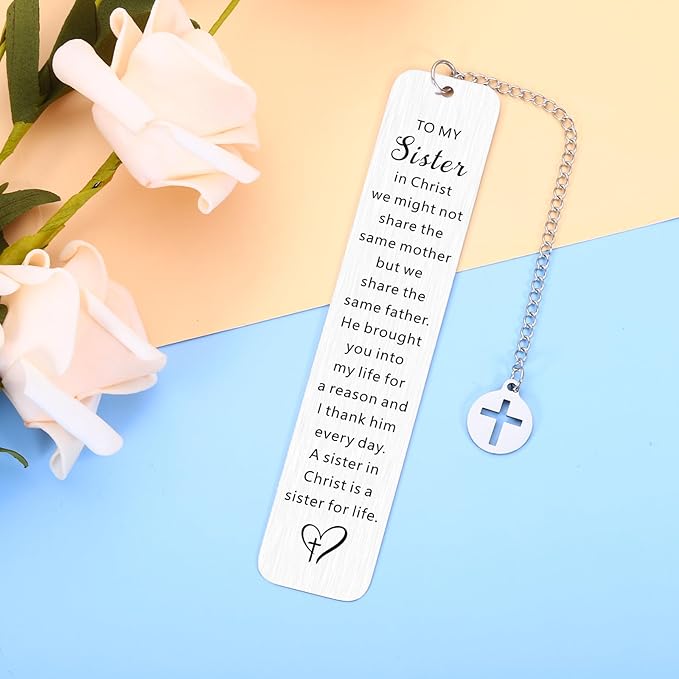 Sisters Gifts from Sister, Sister Religious Bookmark, Sister in Christ Gifts for Women, First Communion Gifts for Girls, Christian Gifts for Sisters, Sister Christmas Easter Confirmation Gifts