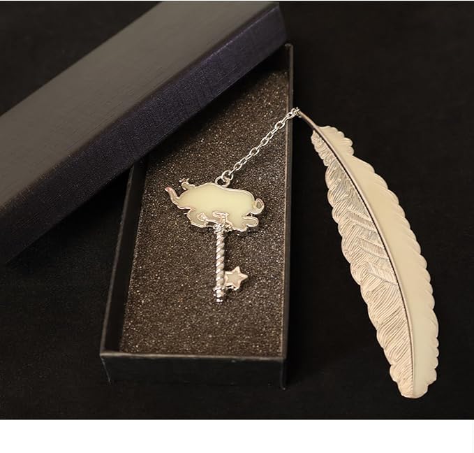 Zodiac Feather Bookmark Gifts for Women Men, Cool Metal Bookmark Glow in The Dark Taurus Bookmark, Luminous Star Sign Constellation Horoscope Bookmark Gifts