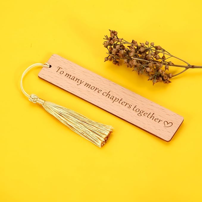 Wedding Wooden Bookmark Gifts for Women Men 5th Anniversary Valentines Day Bookmark Gifts for Him Her Wife Husband Birthday Gifts for Best Friend Bride Groom Women Book Marks for Booklover