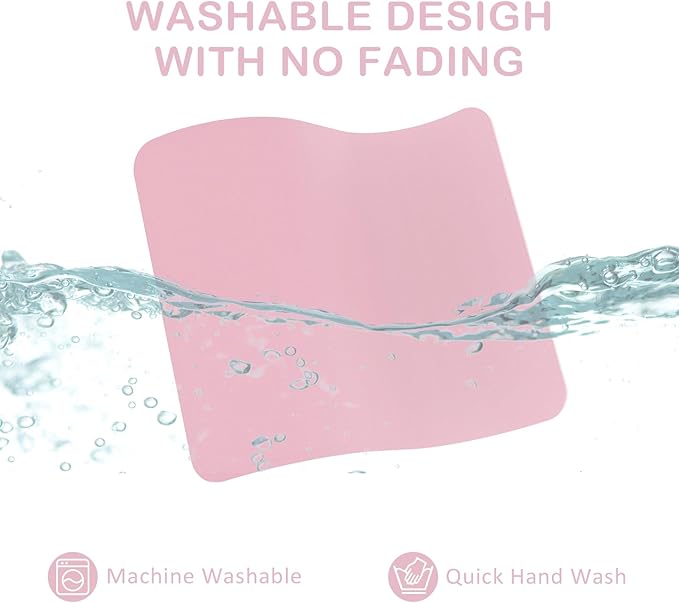 eulps Mouse Pad with Stitched Edge, Multiple Patterns Computer Mouse Pads with Non-Slip Rubber Base, Washable Cloth Mousepad, for Gaming, Laptop, PC (Pink)