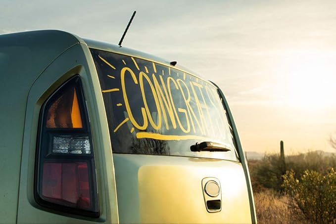 Glass Pen Window Marker: Liquid Chalk Markers for Glass, Car Marker or Mirror Pen with Washable Paint - Graduation Car Windows, Storefront Window, Wedding, Parade, Party & Holiday (Purple, Fine Tip)