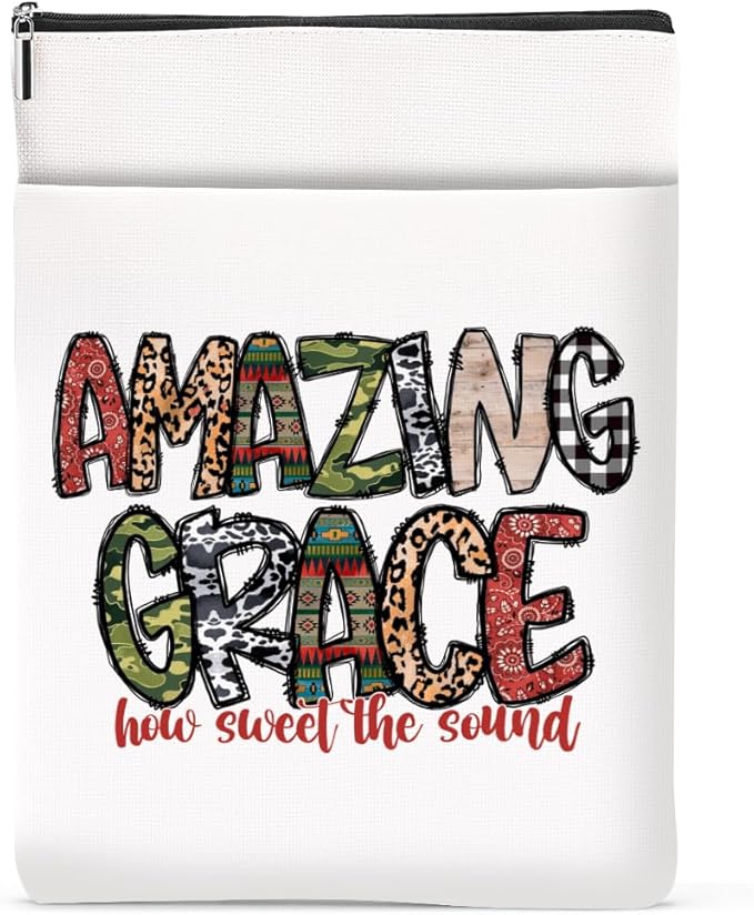 Inspirational Western Faith Christian Gifts Book Sleeve Book Cover Religious Cowgirl Accessories for Women Therapist BFF Friendship Christmas Birthday Book Lovers Gifts Book Protector with Zipper