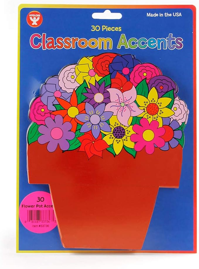 Hygloss Products Flower Pots Classroom Accents – Creative Teaching Resources – 7 Inches, 30 Pack