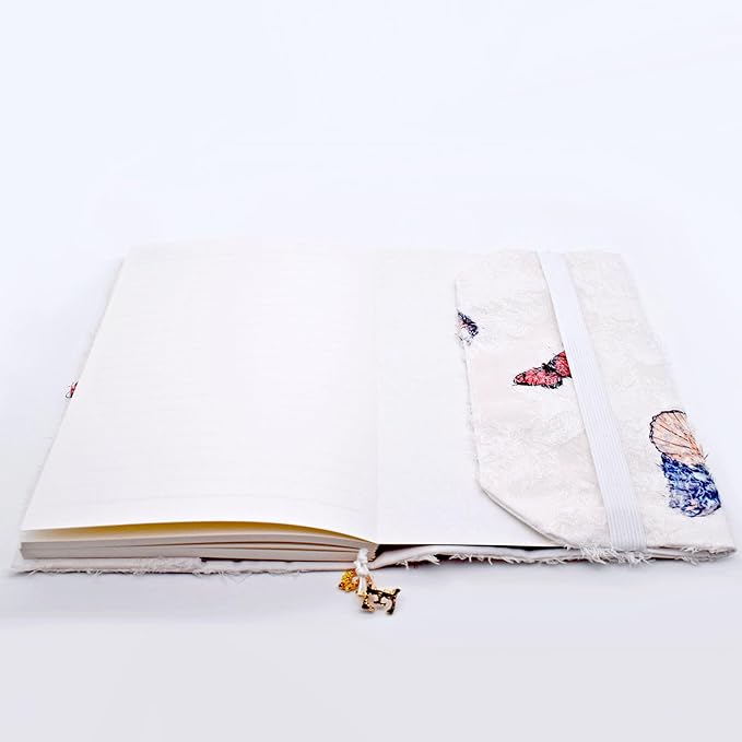 BLBMH Butterfly Book Covers for Paperbacks Book Cover Fit for 5.5x8.5 inch Adjustable Book Sleeve Cover for A5 Books Softcover Protector for Notebook Bible - Beige