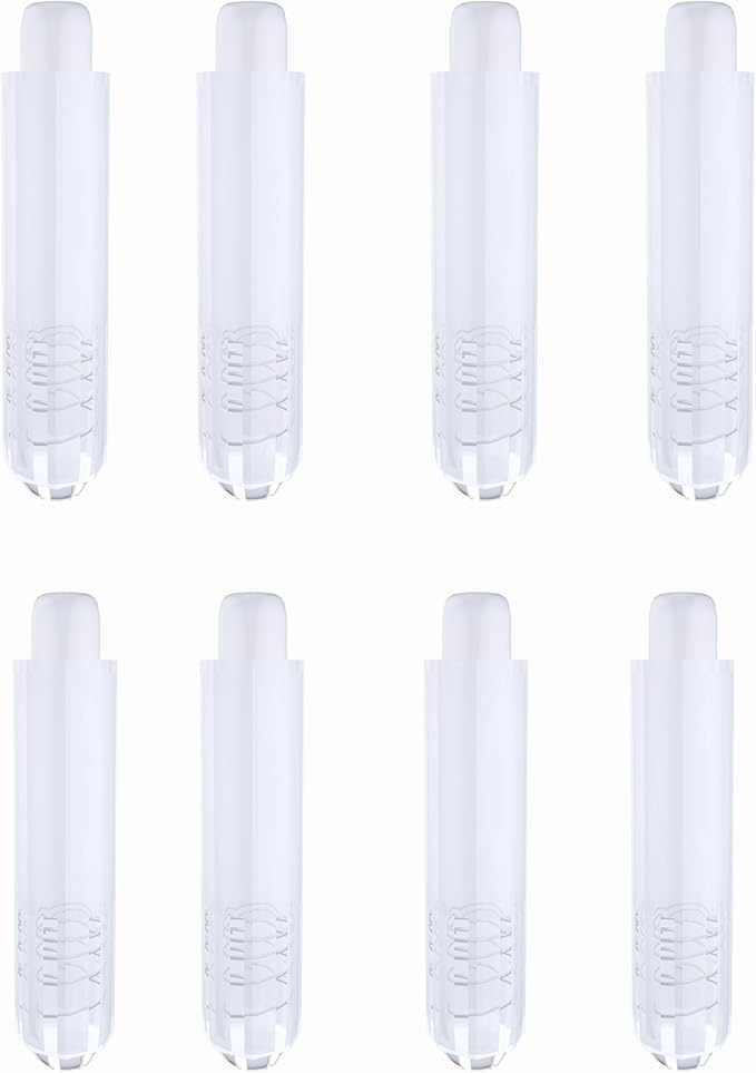 8-Pack Premium Transparent Chalk Holders - Teacher's Choice Easy Press Extension, Dust-Free Grip, Durable Plastic Shell for Classroom, Office, and Art Use