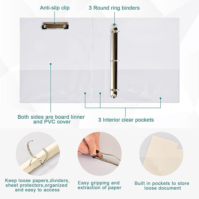 Three Rings Binders 1.5 Inch Colorful Cute Floral Meadow with Pockets 1 PACK for Letter Size (11" X 8.5") 200 Sheets