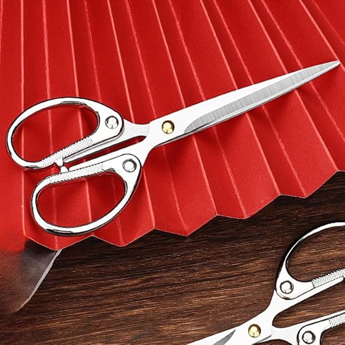 6.3" All Stainless Steel Office Scissors,Ultra Sharp Blade Shears,Sturdy Sharp Scissors for Office Home School Sewing Fabric Craft DIY Multipurpose Scissors Sliver