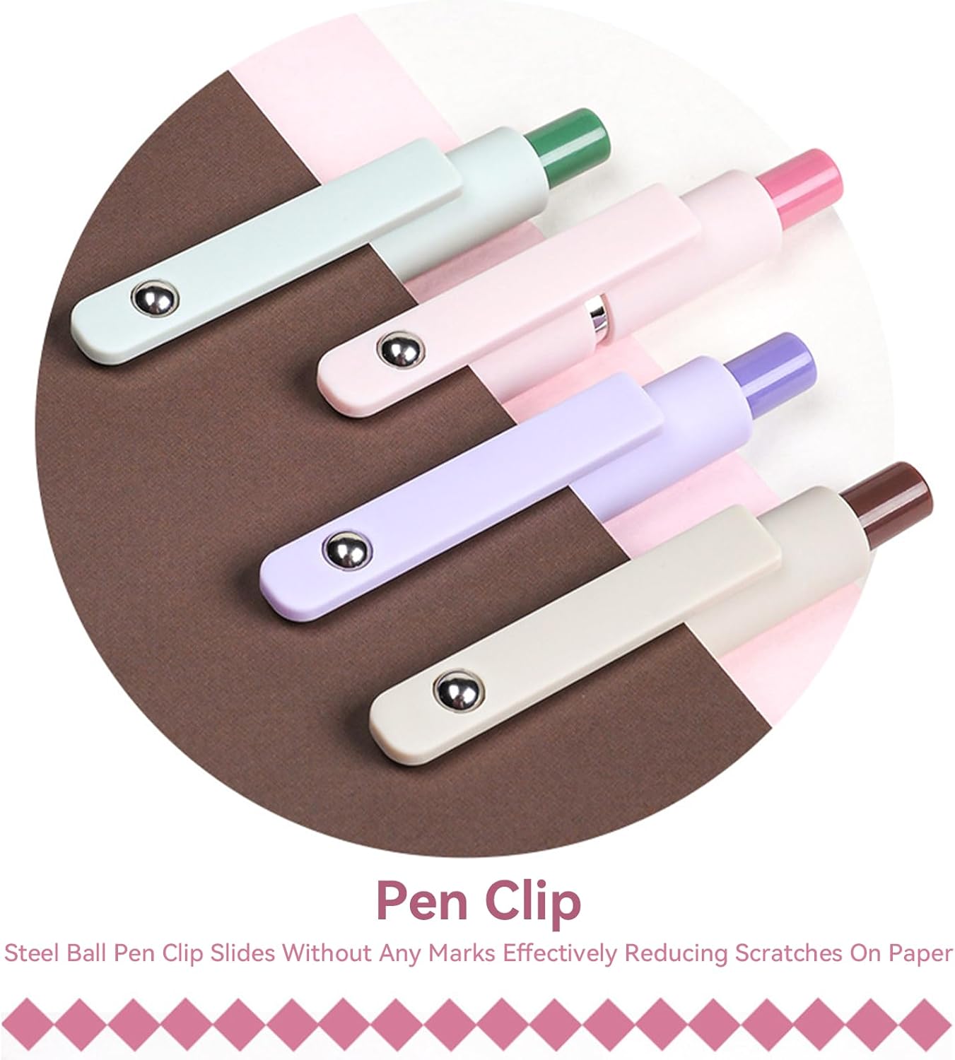 Gel Pens, 5Pcs 0.5mm Fine Point Pens With Smooth Wirting,Quick Dry Aesthetic Pens For Journaling, Ballpoint for Office School Supplies,Gifts for Women Men Student(Geometric Multicolor)