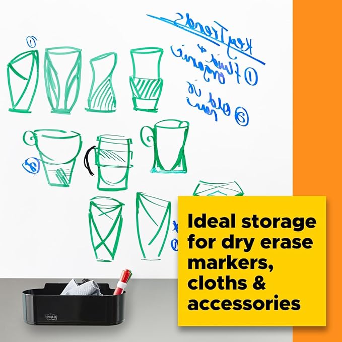 Post-it Dry Erase Accessory Tray, Black (DEFTRAY)