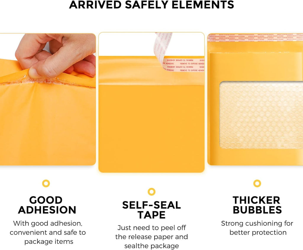 Fuxury Kraft Bubble Mailer 7.25x12 Inch 25 Pack，CD DVD Mailers,Strong Adhesion Padded Envelopes,Self Seal Bubble Envelope, Waterproof Cushioned Shipping Packaging for Small Business