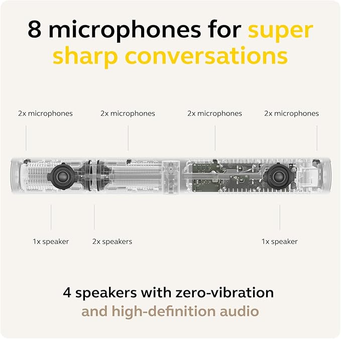 Jabra PanaCast 50 – Intelligent 180° Panoramic-4K Meeting Room Video Camera – Inclusive Video Conferencing Camera with Full Room Coverage, Easy to Set-Up Wide Angle Webcam with Microphones - Grey