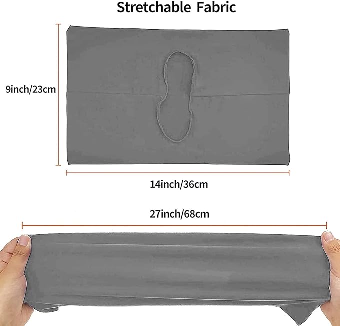 2 Pack Stretchable Book Sleeve Covers, for Paperbacks Hardcover Textbooks up to 9" x 12", Office Supplies with Free Sticker Labels (Grey + Pink)