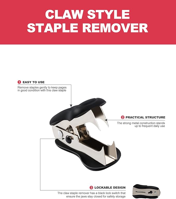 PAPERPAL Effortless Standard Stapler Set, 20 Sheet Capacity, Half Strip, Built-in Staples Storage, Holds 1/4" Staples, Includes 1000 Staples and A Staple Remover, Office, School & Daily Use, Dark Blue