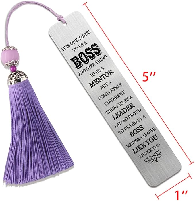 DYJYBMY It is One Thing to Be a Boss Another Thing to Be a Mentor Engraved Metal Bookmark, Thank You Gifts for Boss Lady Leader Team Manager Mentor, Retirement Leaving Farewell Gifts for Boss