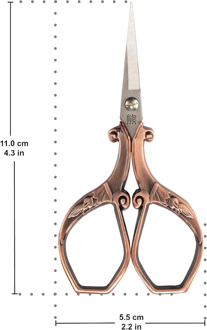 JubileeYarn Chinese Wing & Cloud Embroidery Craft Scissors - Copper - 10 Scissors
